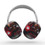 Headphones with Iron Man design on a white background