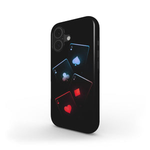 Four Aces Neon Playing Card Phone Case – Bold Design, Elite Protection