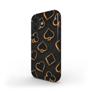 Luxury Gold Poker Phone Case – Premium Card Suit Design for Gamers, Hustlers & High Rollers