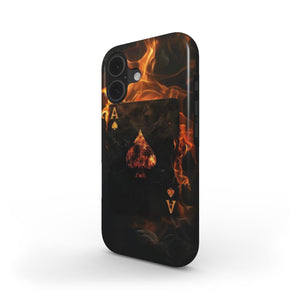 Ace of Spades Fire Tough Phone Case
