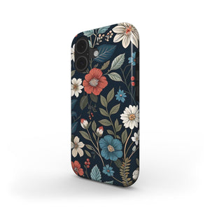 Vintage Floral Phone Case – Dark Botanical Flower Cover for iPhone & Android