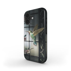 Vintage Hummingbird Floral Phone Case – Botanical Nature Bird Art