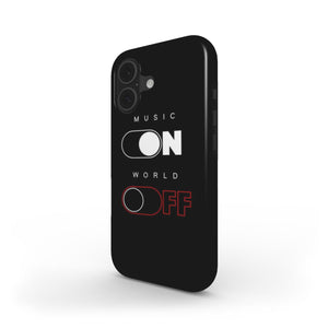 Music On World Off Phone Case – Minimalist Design for True Music Lovers