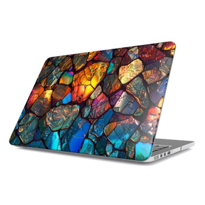 Colorful Stained Glass MacBook Case | Abstract Mosaic Laptop Cover | Glossy Rainbow Hard Shell | Artistic MacBook Skin
