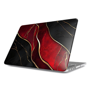 Black Red Gold Marble MacBook Case | Elegant Marble Shell