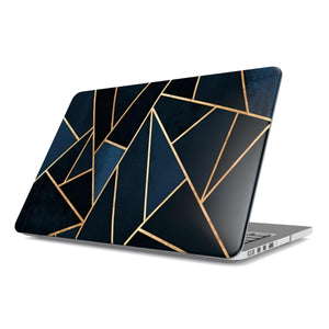 Black & Gold Geometric MacBook Case – Sleek Abstract Lines & Modern Luxury Design