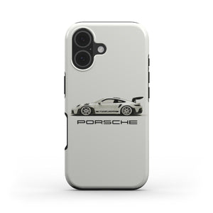Porsche 911 GT3 RS Phone Case – Glossy White Racing Style Cover for Car Lovers