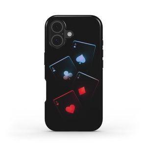 Four Aces Neon Playing Card Phone Case – Bold Design, Elite Protection