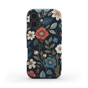 Vintage Floral Phone Case – Dark Botanical Flower Cover for iPhone & Android