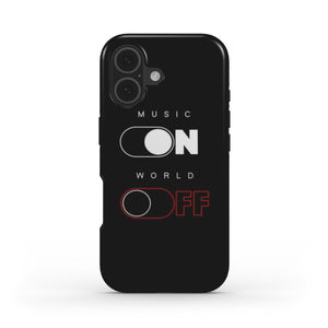 Music On World Off Phone Case – Minimalist Design for True Music Lovers