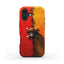 One Piece Luffy Skull Phone Case – Red & Gold Abstract Pirate Design