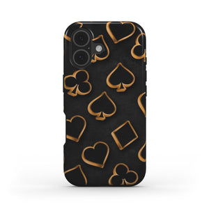 Luxury Gold Poker Phone Case – Premium Card Suit Design for Gamers, Hustlers & High Rollers
