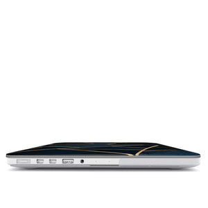 Black & Gold Geometric MacBook Case – Sleek Abstract Lines & Modern Luxury Design