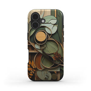 Abstract Botanical Art Tough Phone Case – Earth Tone Floral Design