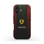 Ferrari Phone Case – Glossy Black with Red Wood-Inspired Logo Cover for iPhone & Android