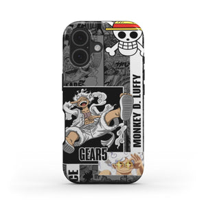 Anime Phone Case – Gear 5 Luffy Manga Collage Design