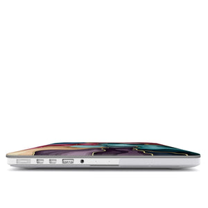 Abstract Color‑Wave MacBook Case | Fluid Layered Design with Gold Lines | Aesthetic MacBook Skin